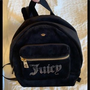 Juicy Couture Black Velvet Mini Backpack